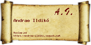 Andrae Ildikó névjegykártya