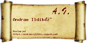 Andrae Ildikó névjegykártya