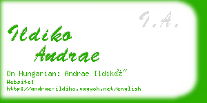 ildiko andrae business card